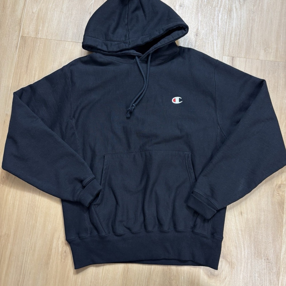 Champion Reverse Weave Men's Medium Black Hoodie Gorpcore